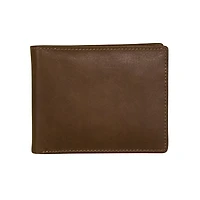 Men's Bifold Wallet with Center Flip