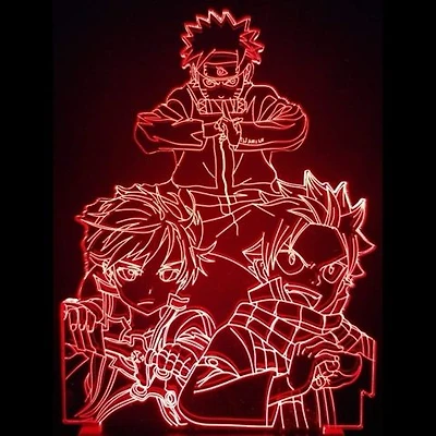 Veilleuse : Les héros : Kirito, Naruto et Natsu