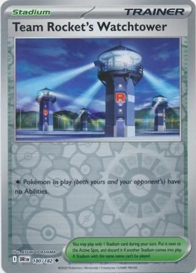 *V19 Team Rocket's Watchtower (Reverse Holo) 180/182 NM