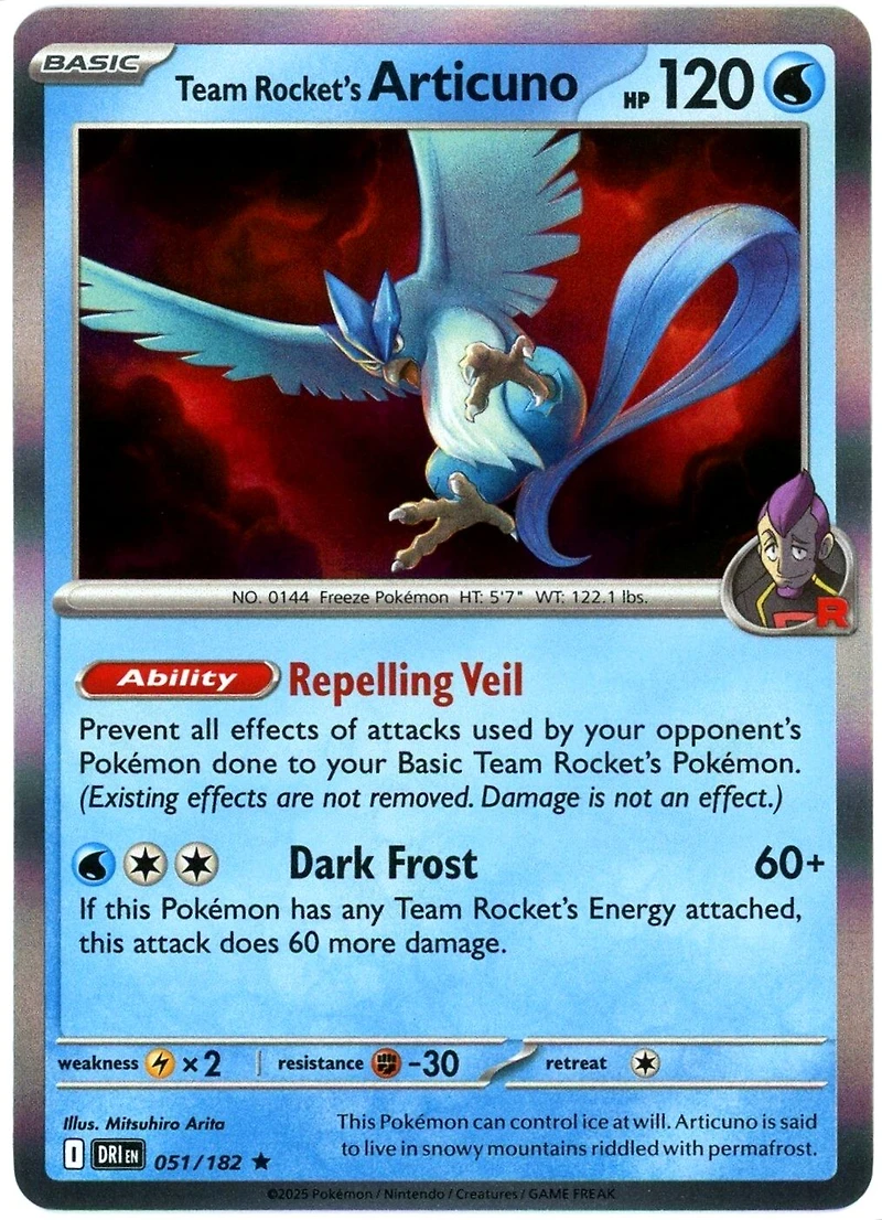 V4 Team Rocket's Articuno 051/182 NM