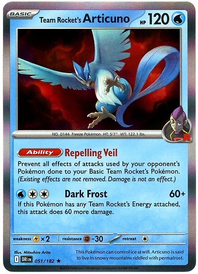 V4 Team Rocket's Articuno 051/182 NM