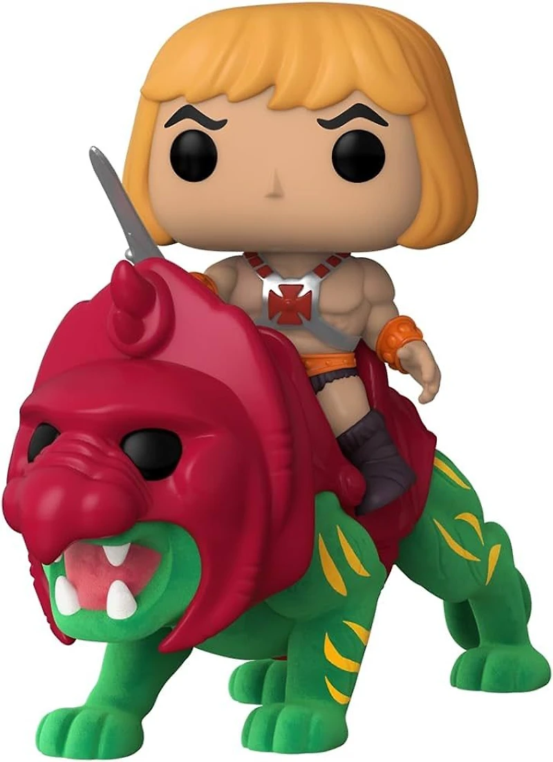 HC184 He-Man on Battle Cat Flocked 84