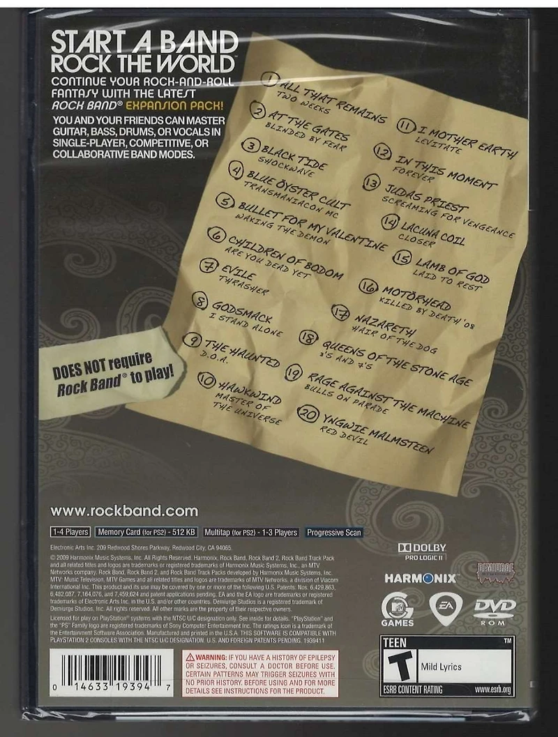 Rock Band Metal Track Pack 7/10