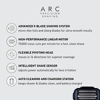 Panasonic  ESLV97-K  Arc5 5-Blade Wet/Dry Electric Shaver with Cleaning Station