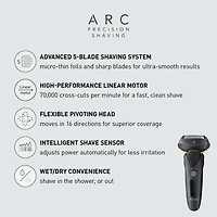 Panasonic ESLV67 Premium 5-blade Wet & Dry Electric Shaver, ARC5  Black