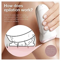 Braun Epilator Silk-épil 5 SES 5-620 Wet & Dry Use Epilator for Women, 6 Piece Set, White/Pink