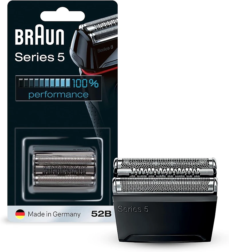 Braun Series 5 52B Electric Shaver Head Replacement Cassette, Black
