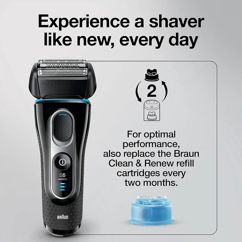 Braun Series 5 52B Electric Shaver Head Replacement Cassette, Black
