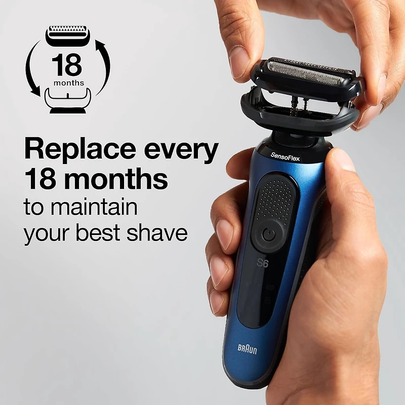 Braun Series 5 53B foil and cutter replacement head black. Series 5 and Series 6
