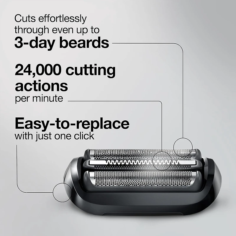 Braun Series 5 53B foil and cutter replacement head black. Series 5 and Series 6