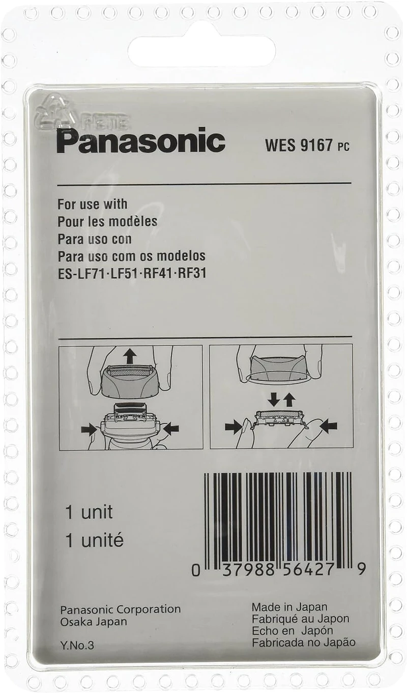 Panasonic WES9167PC Outer Foil Replacement For 4-Blade Shavers Models:  ES-LF71, ES-LF51A, ES-RF41, ES-RF31S,
