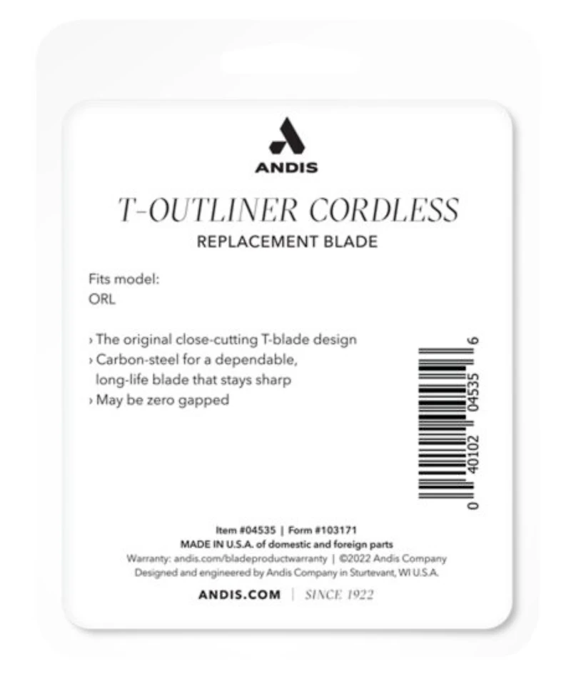 Andis Cordless T-Outliner Li Replacement T-Blade , #04535