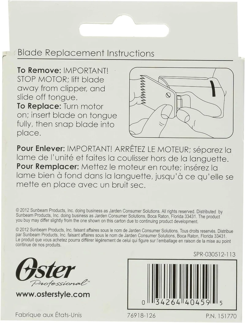 Oster Professional 76918-126 Replacement Blade for Classic 76 & other Model Clippers