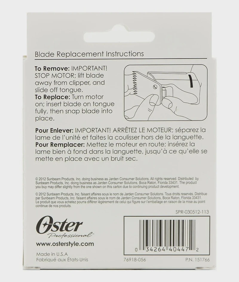 Oster Professional  Classic 76 & Other Models Replacement Blade, Size 0A: 3/64", 1.2mm