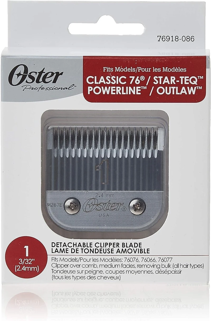Oster Professional 76918-086 Classic 76 & Other Models Replacement Blade, Size 1: 3/32", 2.4 mm