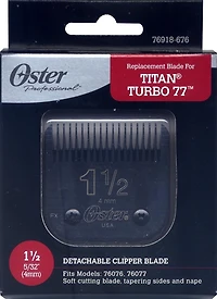 Oster Professional 76918-676 Replacement  Blade Size 1.5: 5/32", 4mm for Oster -76 Clipper and others
