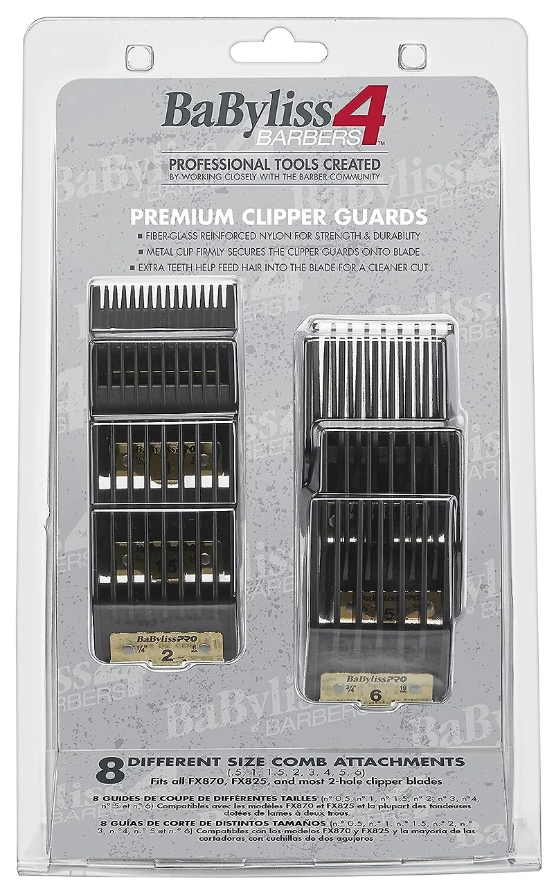 BaBylissPRO Premium Clipper Guards for FX890, FX870, FX825, FX673 & Other models, #FXPCG