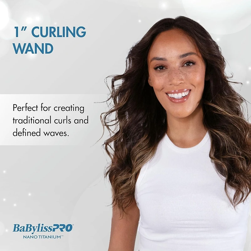 BaBylissPRO Nano Titanium 1" Curling Wand, BNTW100NUC