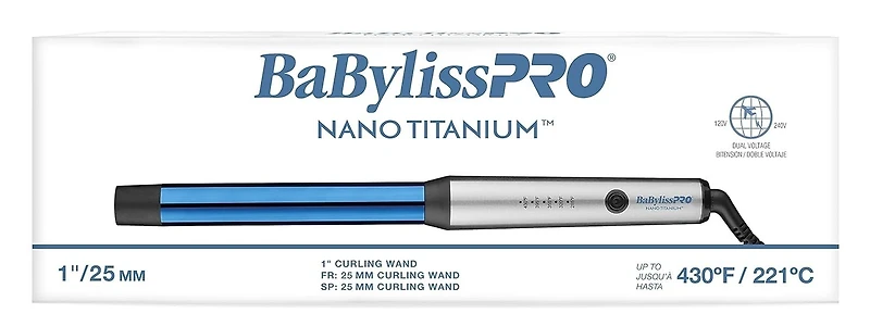 BaBylissPRO Nano Titanium 1" Curling Wand, BNTW100NUC