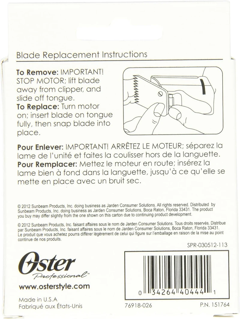 OSTER 76 CLIPPER BLADE  SIZE 000