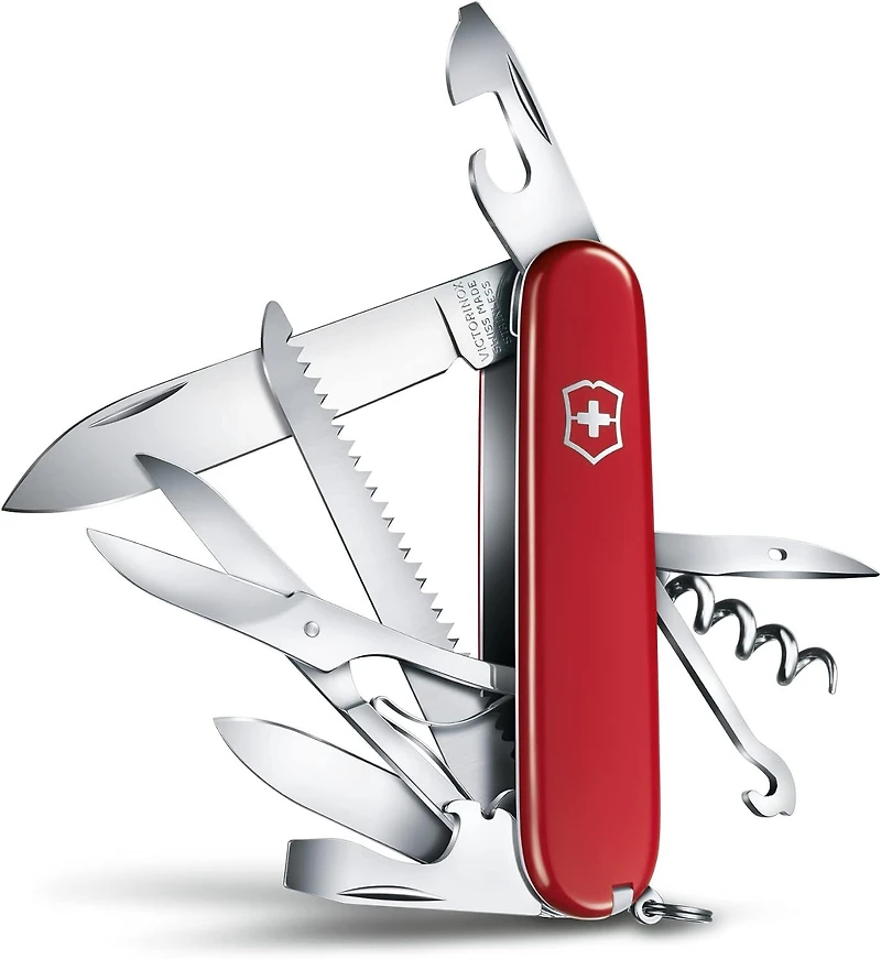 Victorinox Huntsman 91mm 15 Function Swiss Army Pocket Knife- Red- 1.3713