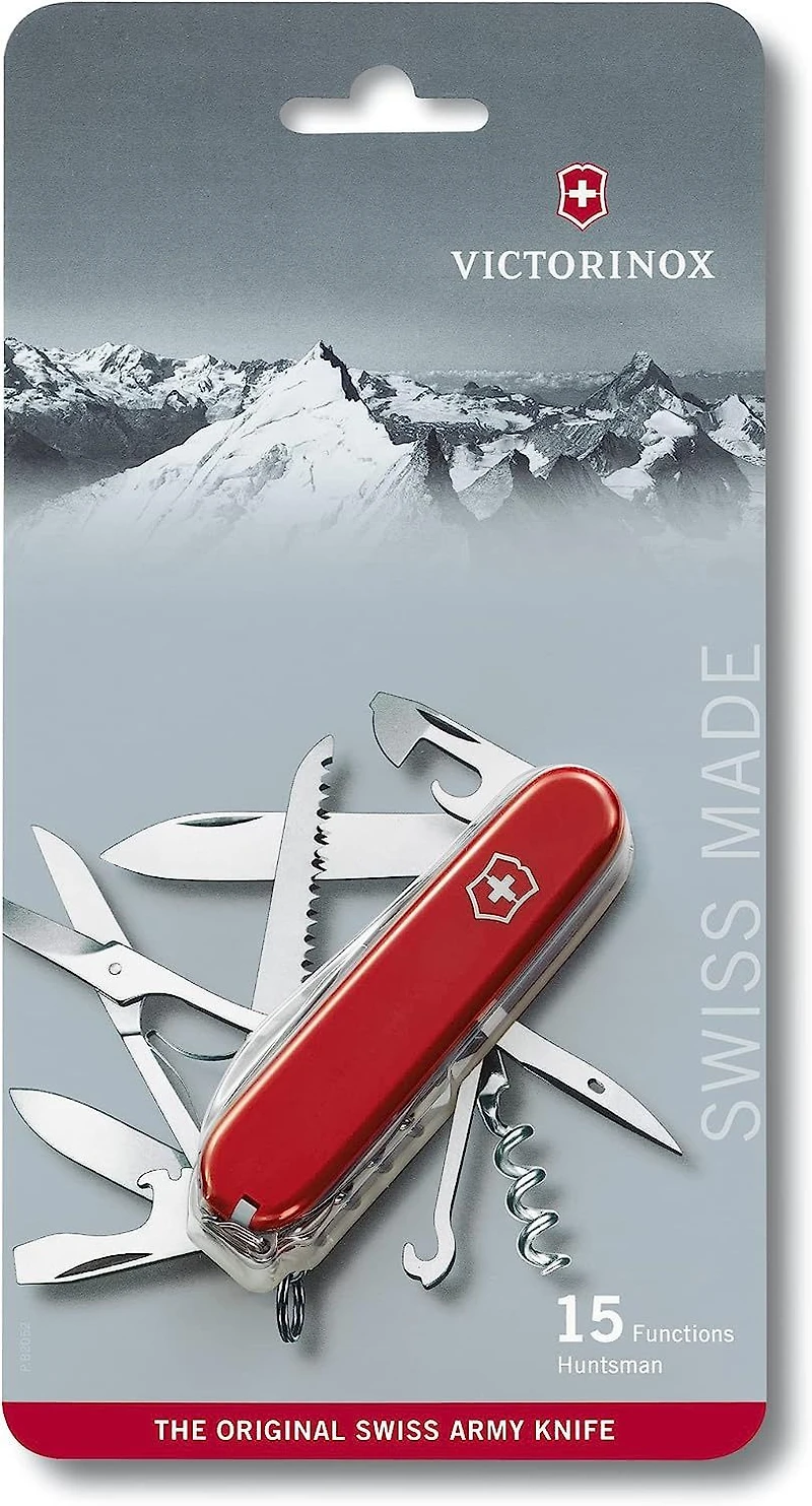 Victorinox Huntsman 91mm 15 Function Swiss Army Pocket Knife- Red- 1.3713