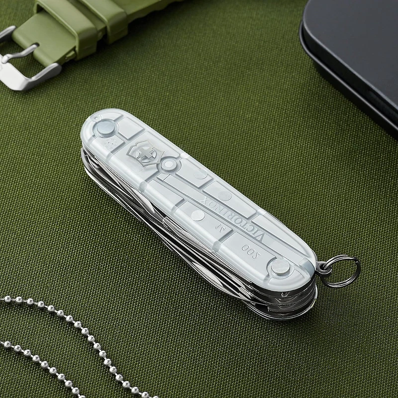 Victorinox Huntsman 91mm 15 Function Swiss Army Pocket Knife- Silver Tech- 1.3713.T7-033-X1