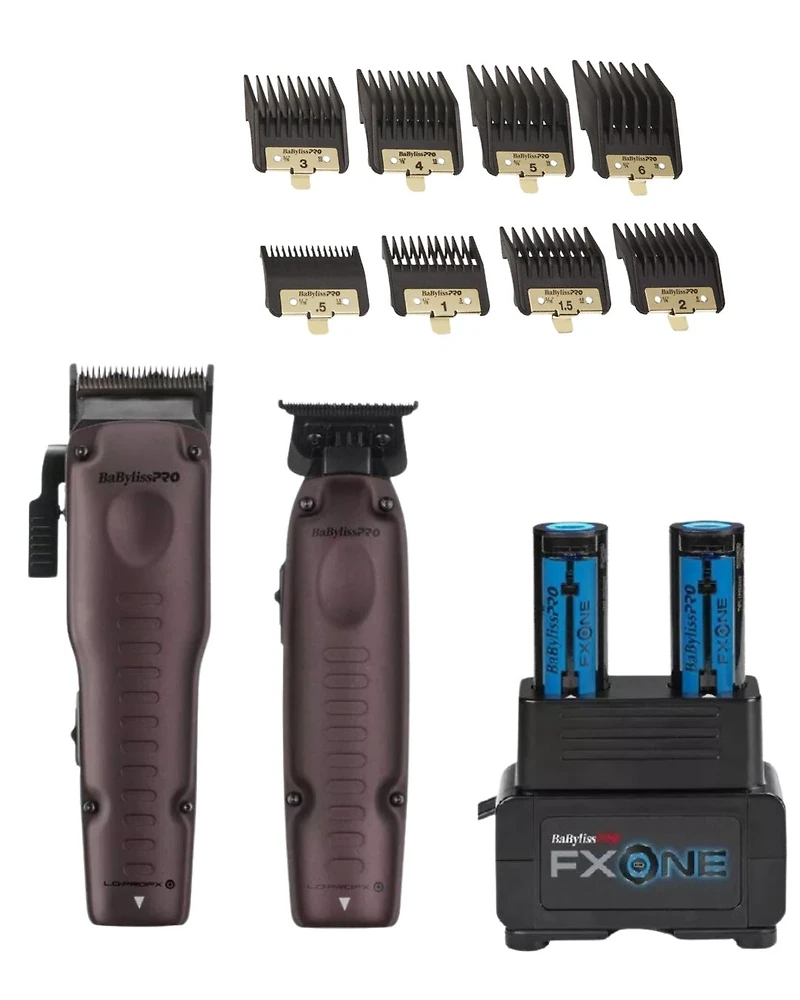 BaBylissPRO® FXONE Lo-ProFX Limited Edition Nightfall Collection Clipper & Trimmer + Battery System + Clipper Guides BUNDLE