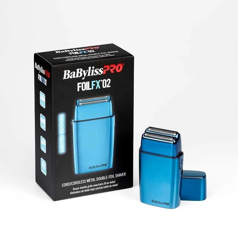 BaBylissPRO Blue Cord/Cordless Metal Double-Foil Shaver – FXFS2BL
