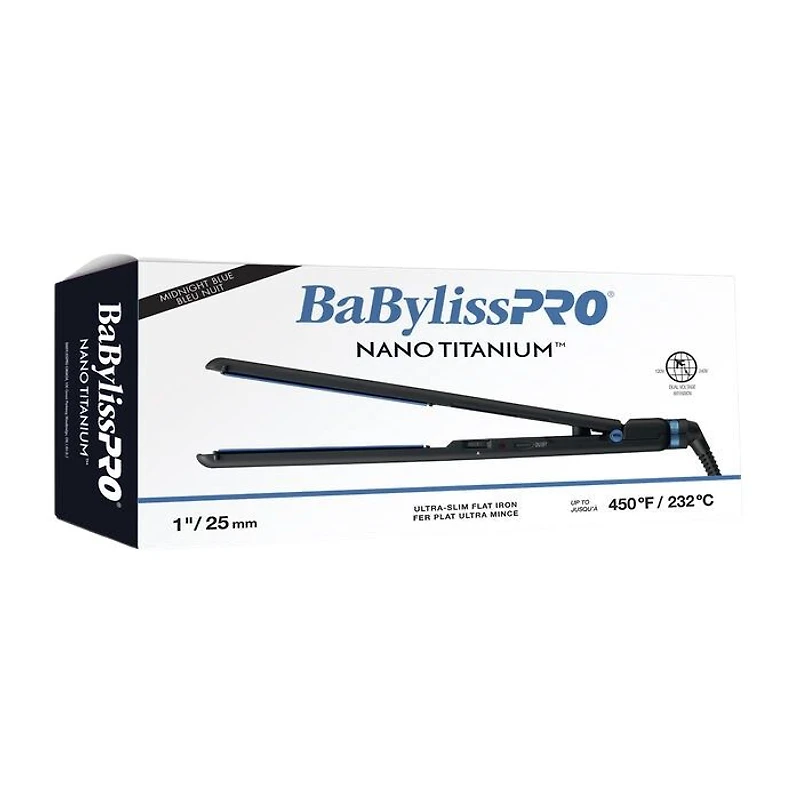BaBylissPRO Nano Titanium 1" Ultra Slim Flat Iron (Midnight Blue), BNTMB4072TC