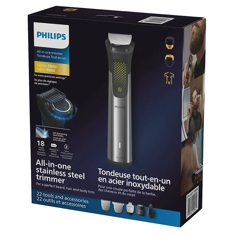 Philips Multigroom 9000 Face Head and Body 22 pieces