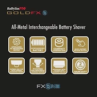 BaBylissPRO FXONE GOLDFX Double Foil Shaver,  FX79FSG