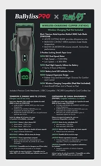 BaBylissPRO® x Tomb45® Wireless-Charging Clipper+ Free charging pad