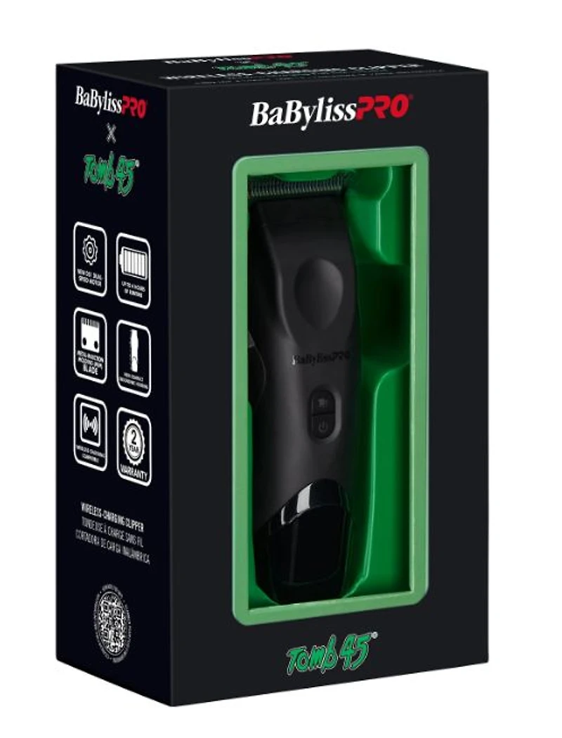BaBylissPRO® x Tomb45® Wireless-Charging Clipper+ Free charging pad