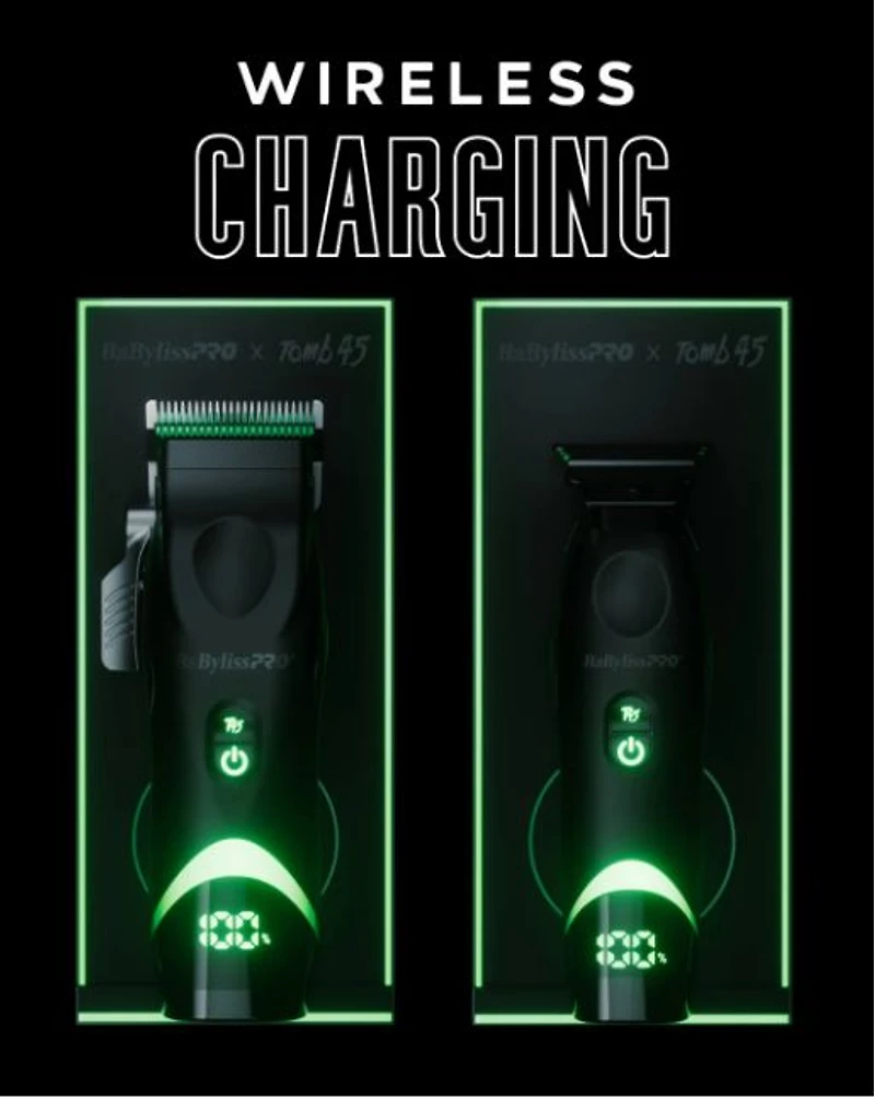 BaBylissPRO® x Tomb45® Wireless-Charging Clipper+ Free charging pad