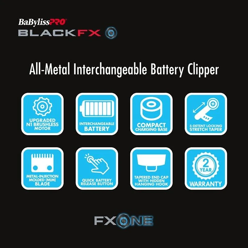 BaBylissPRO  FXONE  BLACKFX Clipper   FX899MB