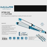 BaBylissPRO Nano Titanium Optima 1.5 inch  Stainless Steel Flat Iron. Blue/Silver BABSS3300TUC