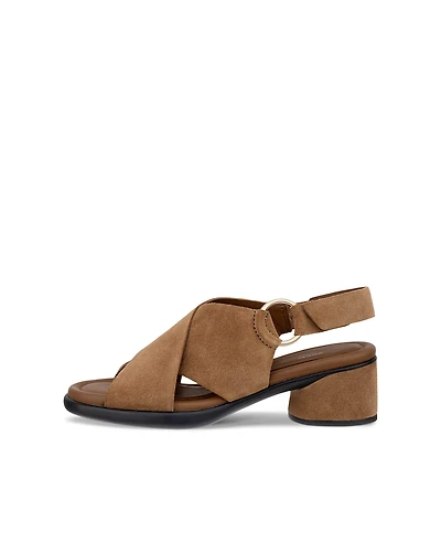 Women's ECCO® Metropole Seoul Suede Heeled Slingback Sandal