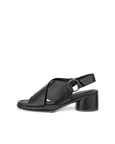 Women's ECCO® Metropole Seoul Leather Heeled Slingback Sandal