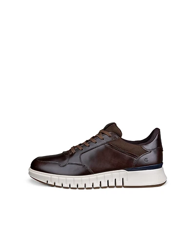 Men's ECCO® Gruuv Studio Leather Hybrid Wingtip Derby Sneaker