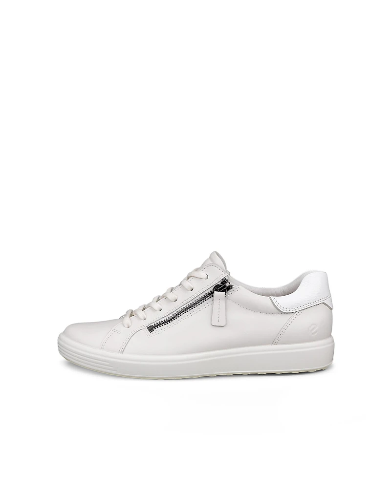 Women's ECCO® Soft 7 Leather Side-Zip Sneaker