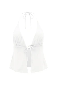 Plunge Tie Front Halter