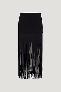 Ponte Fringe Maxi Skirt
