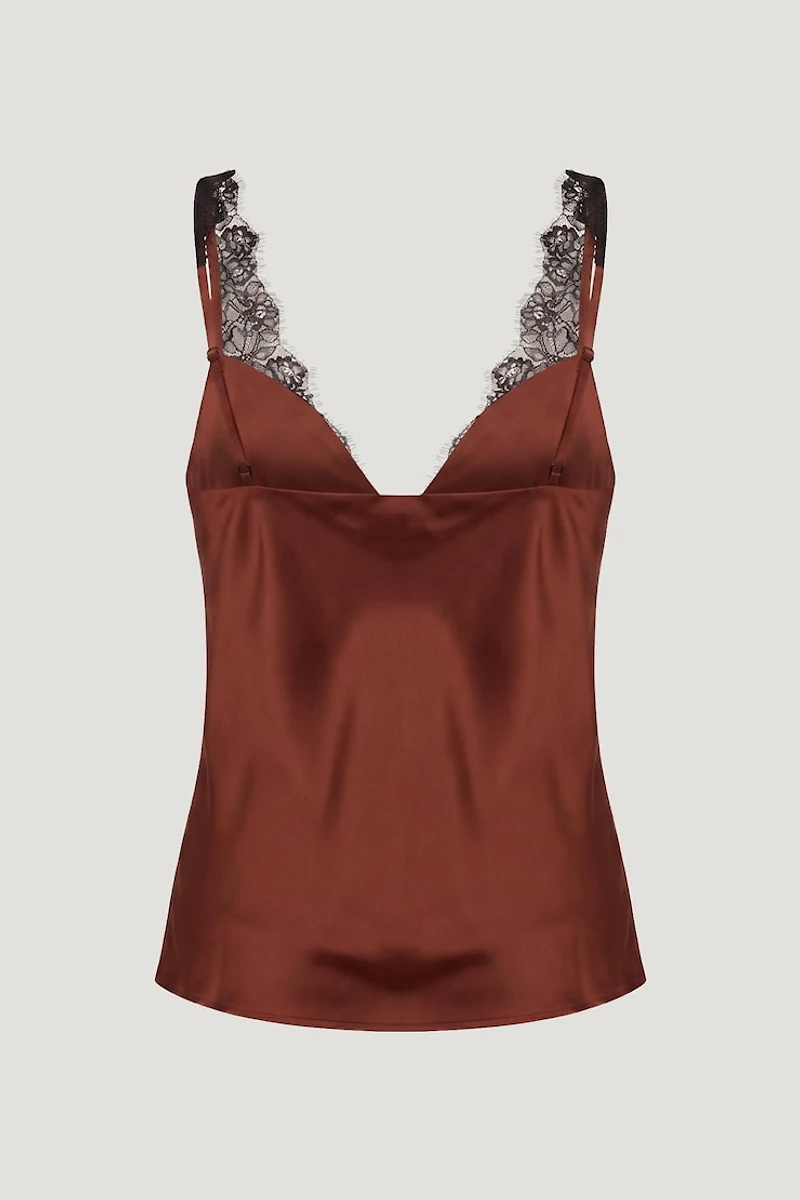 Satin Lace Cami Top