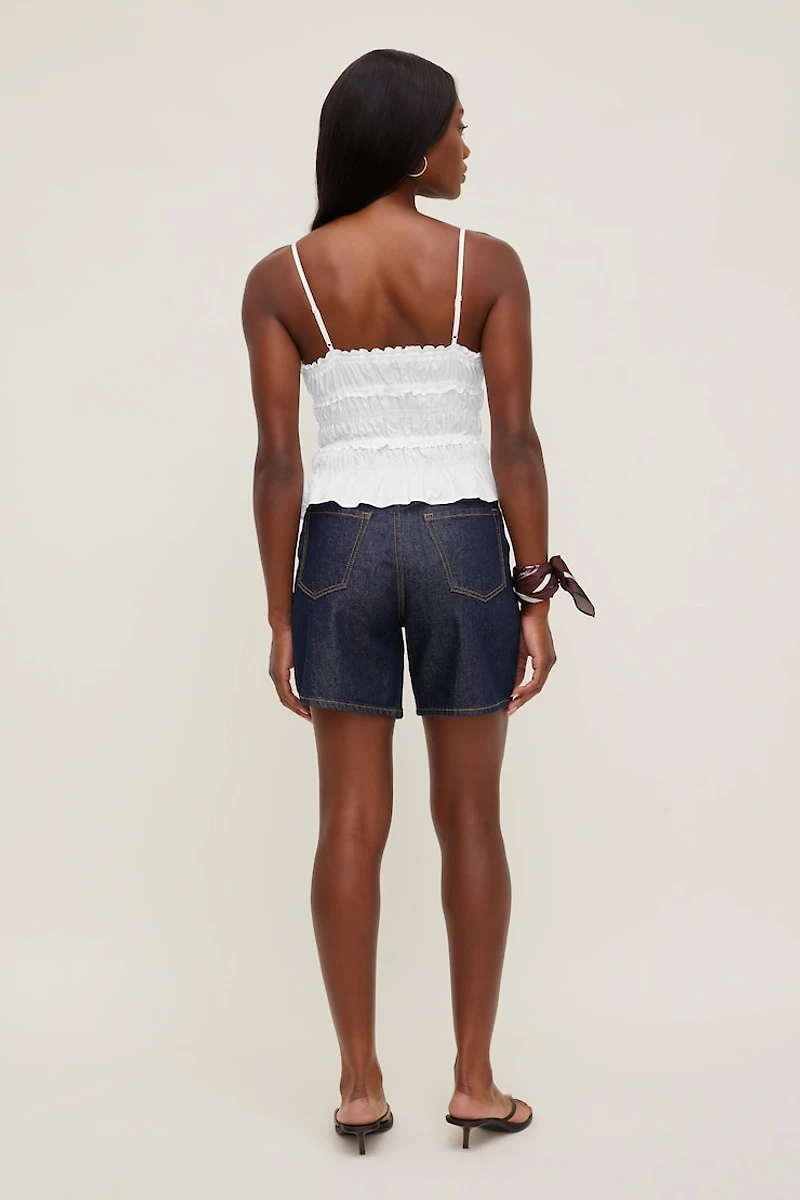 Smocked Poplin Cami Top