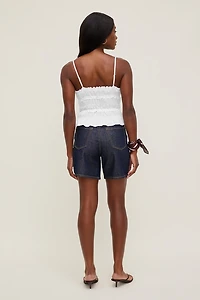 Smocked Poplin Cami Top