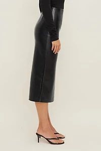 Shiloh Faux Leather Midi Skirt