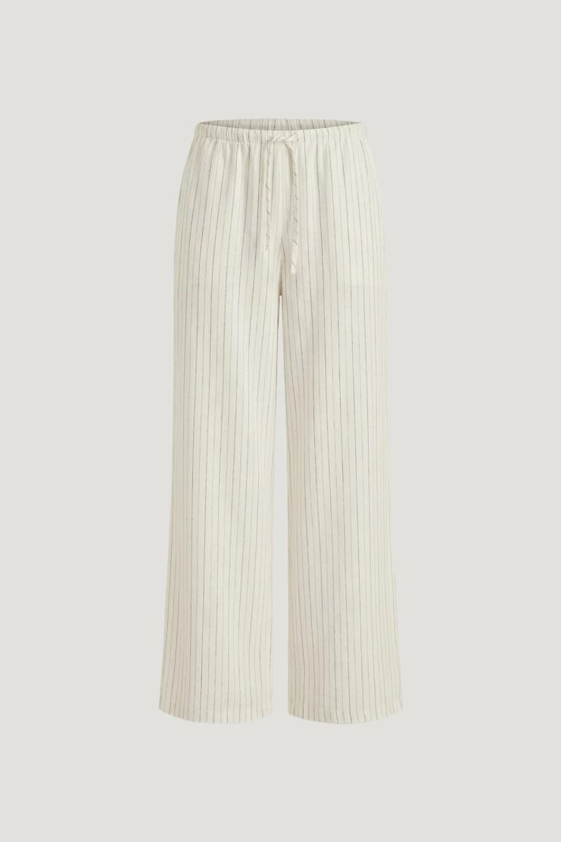 Pantalon en lin à jambe large Leo