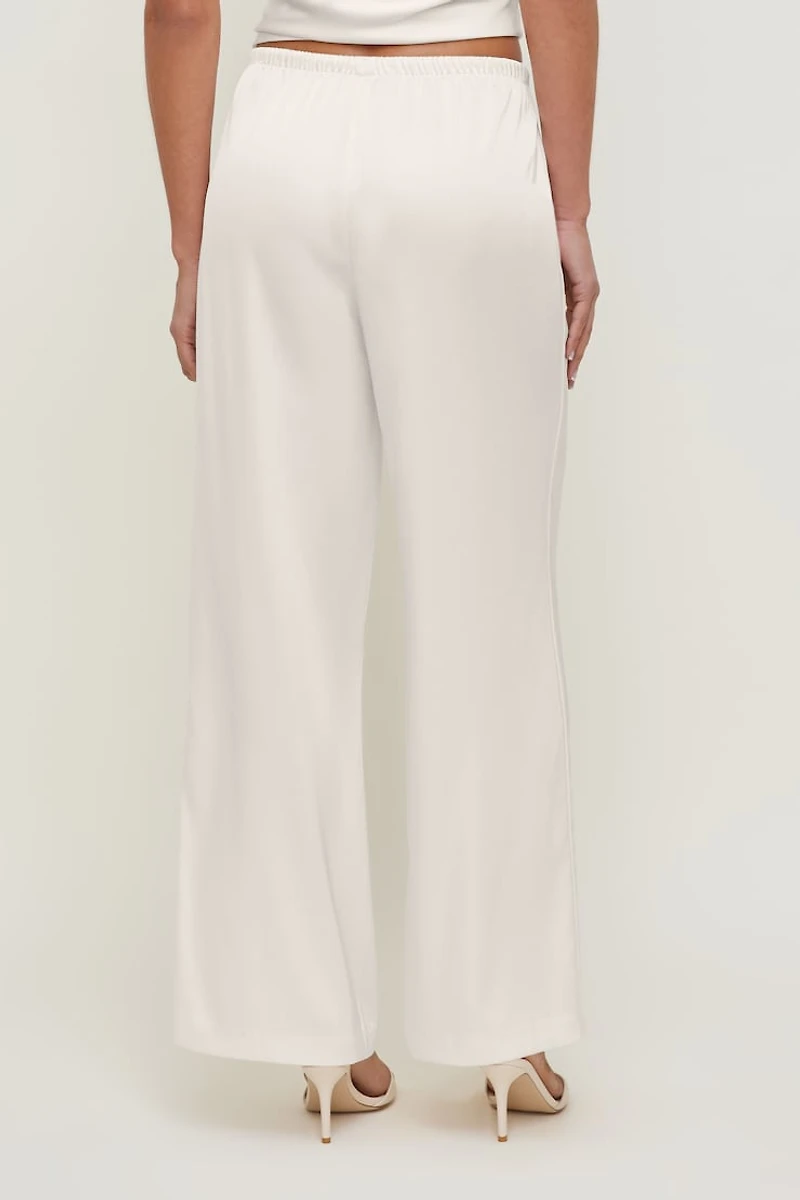 Pantalon en satin à jambe large Leo