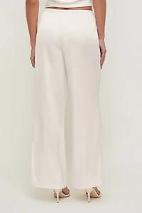 Pantalon en satin à jambe large Leo